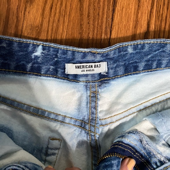 Dolls Kill bleach dyed denim shorts - Picture 2 of 4